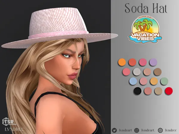 Alpha (Vacation Vibes) Soda Hat - The Sims 4 Custom Content