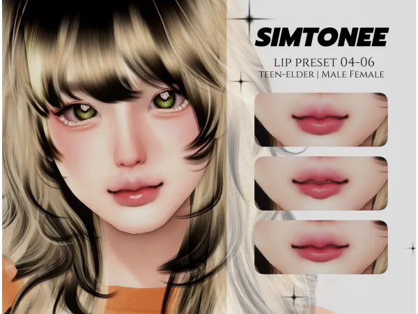 Alpha Lip Preset 04 06 [Download] by Simtonee - The Sims 4 Custom Content