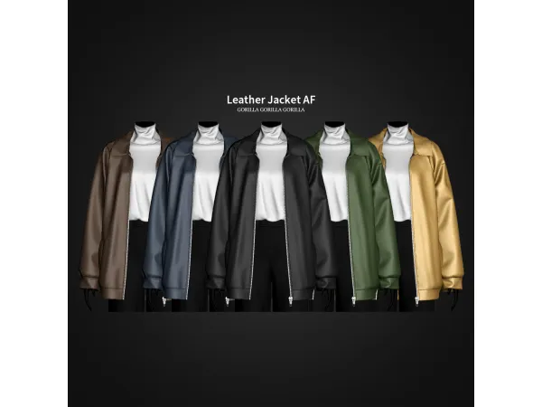 Alpha Leather Jacket AF by gorillax3 - The Sims 4 Custom Content
