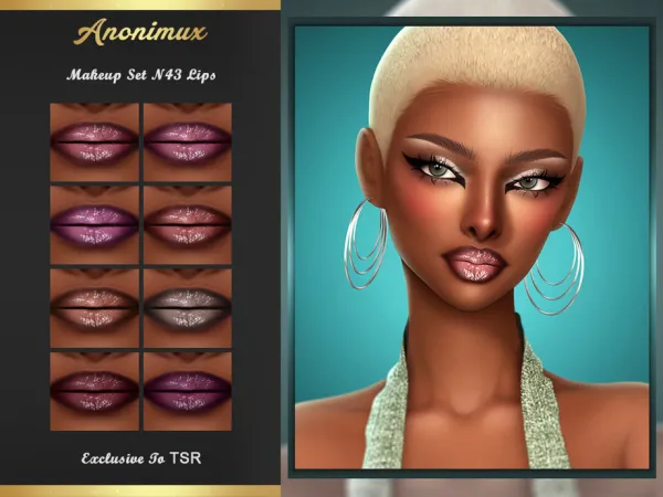 Alpha Makeup Set N43 Lips by Anonimux_Simmer - The Sims 4 Custom Content
