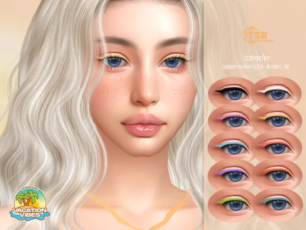 Mix IMF Summer Eyeliner N334 by IzzieMcFire - The Sims 4 Custom Content