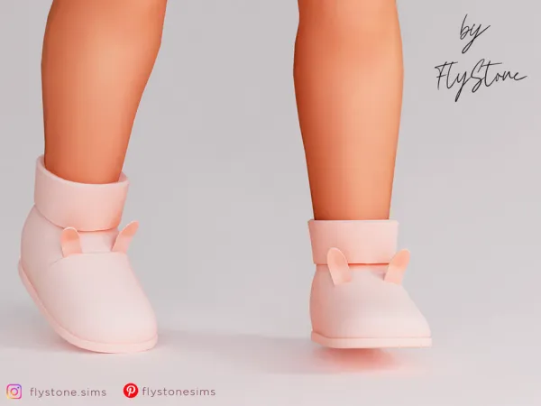 Alpha Toddler Soft Bunny Boots by FlyStone - The Sims 4 Custom Content