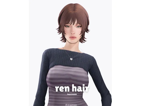 Maxis Match ren hair by kaycreame - The Sims 4 Custom Content