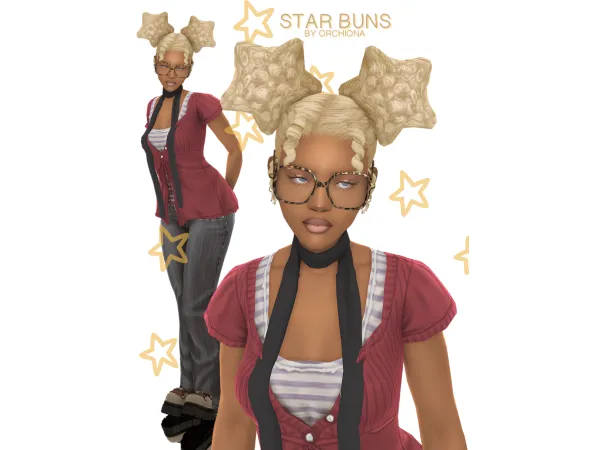 Maxis Match star buns by orchiona_ - The Sims 4 Custom Content