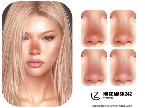 Alpha NOSE MASK Z42 by ZENX - The Sims 4 Custom Content