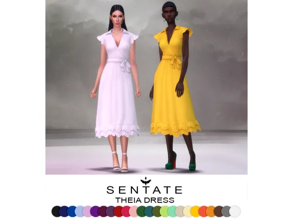 Maxis Match Theia Dress by sentate - The Sims 4 Custom Content