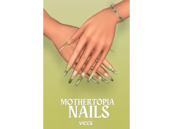 Mix VICCS_MOTHERTOPYA NAILS (TEEN ELDER) - The Sims 4 Custom Content