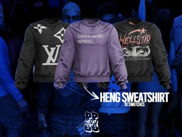 Alpha POPPIN Heng Sweatshirt (Standard Version) for Sims 4 - The Sims 4 Custom Content