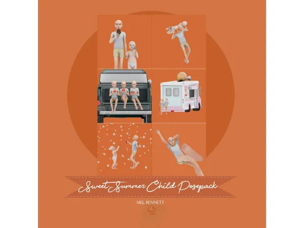 Mix Sweet Summer Child Posepack - The Sims 4 Custom Content