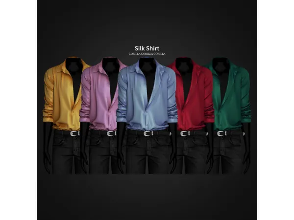 Alpha Silk Shirt by gorillax3 - The Sims 4 Custom Content