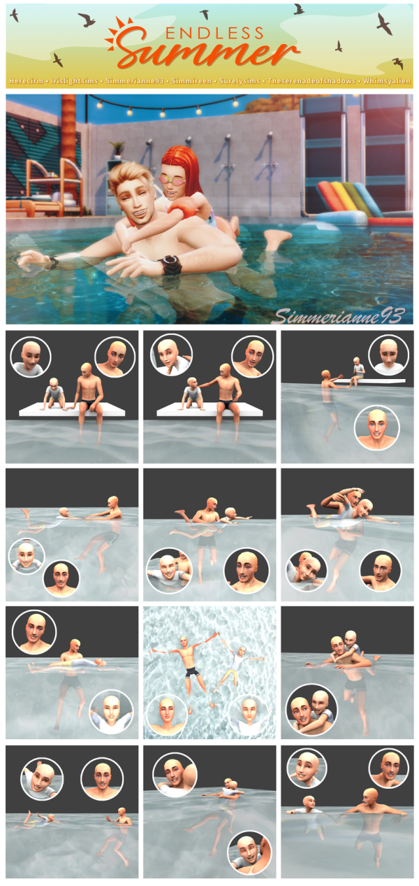 Mix Endless SummerChildren_poses_02 by simsfinds - The Sims 4 Custom Content