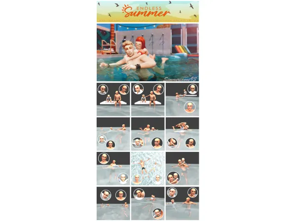 Mix Endless SummerChildren_poses_02 by simmerianne93 - The Sims 4 Custom Content