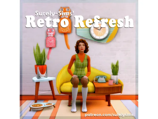 Maxis Match Retro Refresh A Mini Atomic Object Pack Sims by Surely - The Sims 4 Custom Content