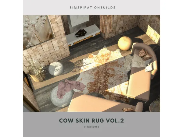 Alpha Cow Skin Rug collection volume 2 - The Sims 4 Custom Content