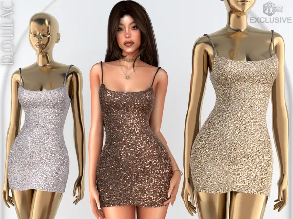 Alpha Sequin Mini Dress DO0924 - The Sims 4 Custom Content
