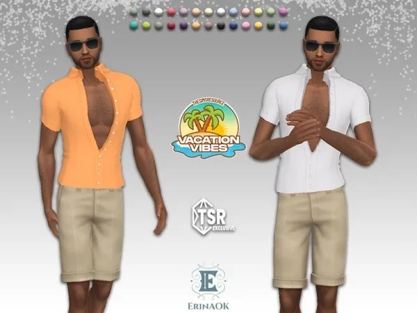 Mix ErinAOK Mens Top 080925 - The Sims 4 Custom Content