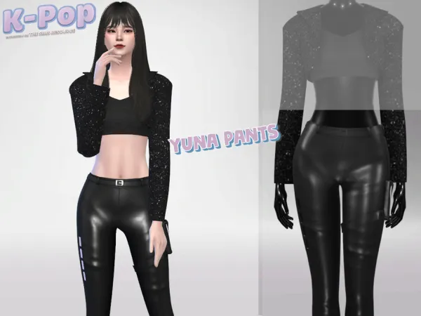 Maxis Match K pop Yuna Pants by Garfiel - The Sims 4 Custom Content