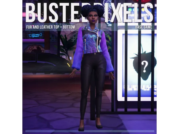 Maxis Match Fur and Leather Top Bottom - The Sims 4 Custom Content