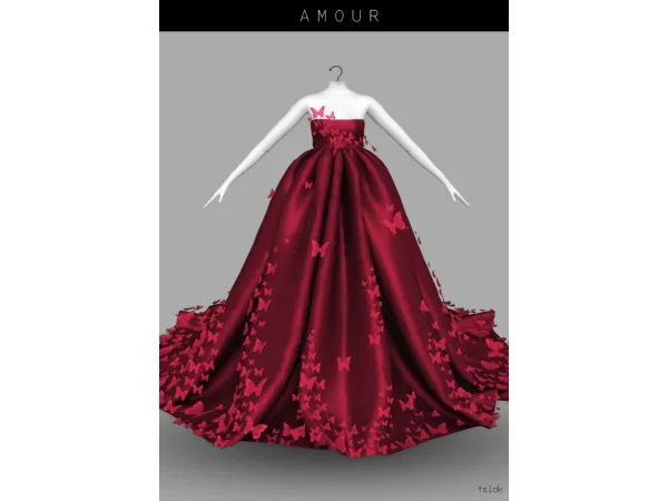 Alpha [tslok] Amour Butterfly Dress - The Sims 4 Custom Content