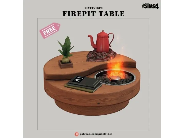 Mix Firepit Table - The Sims 4 Custom Content