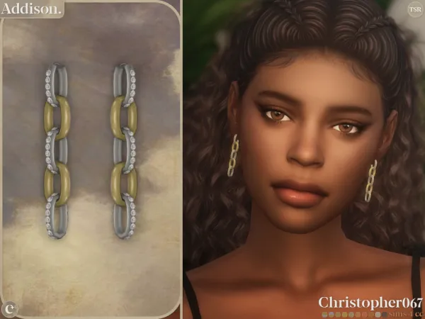 Alpha Addison Earrings Christopher067 - The Sims 4 Custom Content