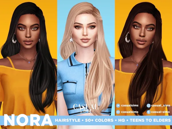 Alpha Nora Hairstyle - The Sims 4 Custom Content