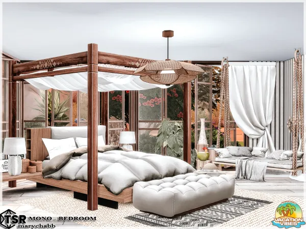 Mix Vacation Vibes Mono Bedroom - The Sims 4 Custom Content