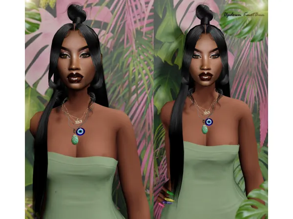 Alpha UpDown Knot Bun by XxBlacksims - The Sims 4 Custom Content
