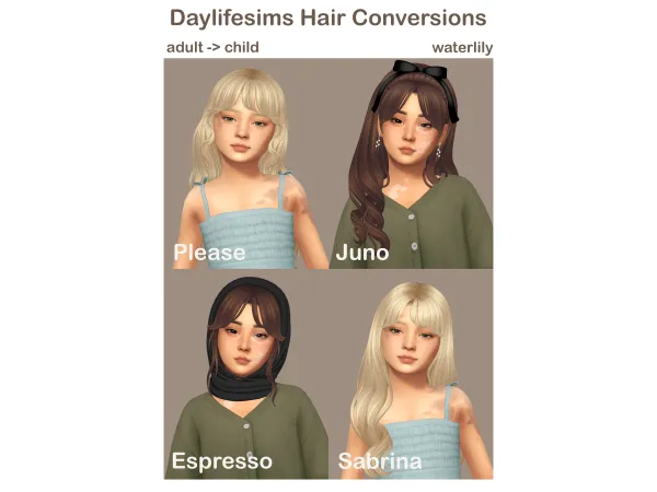 Maxis Match DaylifeSims Short N' Sweet Conversions by waterrlily - The Sims 4 Custom Content