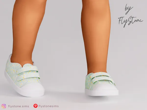 Alpha Toddler Sneakers With Flower Pattern by FlyStone - The Sims 4 Custom Content