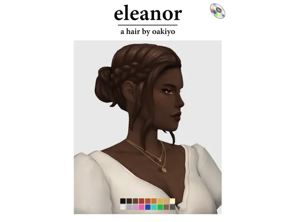 Maxis Match Eleanor Hair by oakiyo - The Sims 4 Custom Content