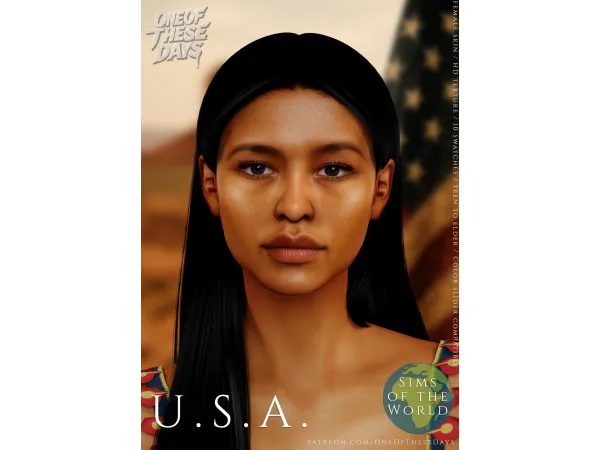 Alpha Sims of the World USA SKIN tray files - The Sims 4 Custom Content