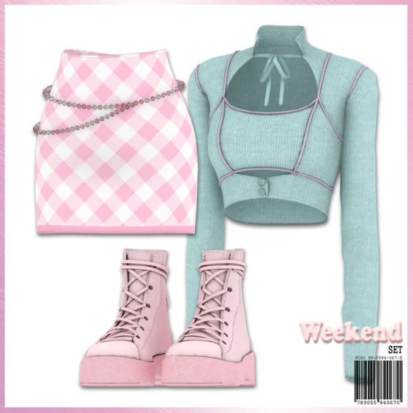 Mix TAEYEON Weekend Set (TopSkirtBelt) by simsfinds - The Sims 4 Custom Content