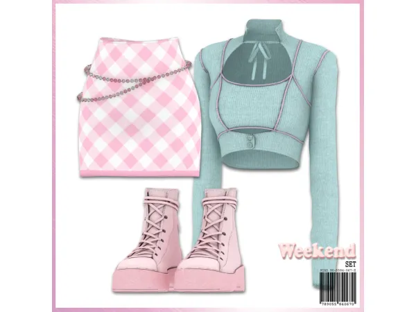 Mix TAEYEON Weekend Set (TopSkirtBelt) - The Sims 4 Custom Content