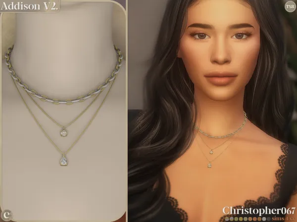 Alpha Addison Necklace V2 Christopher067 - The Sims 4 Custom Content