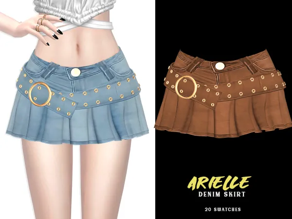 Alpha Arielle Denim Skirt - The Sims 4 Custom Content