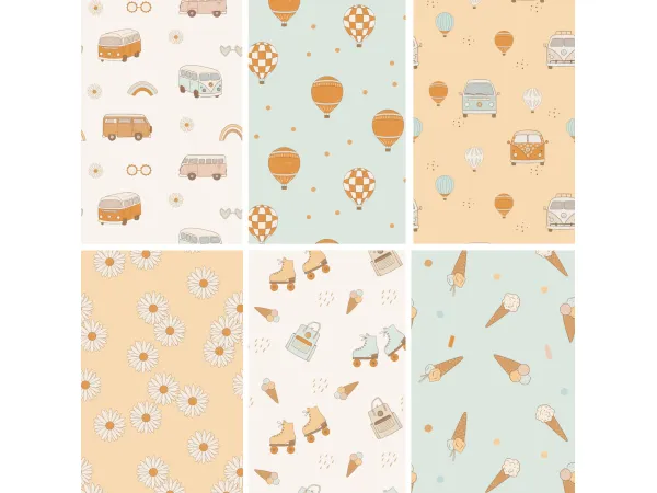 Mix HAPPY LIVE COLLECTION PART 1 9 Wallpaper Prints by lilyvalleycc - The Sims 4 Custom Content