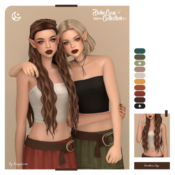 Maxis Match Bandeau Top Boho Core Collection by luxysims - The Sims 4 custom content