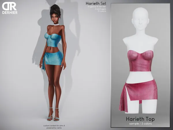 Alpha DERNIER Harieth Top (Sample) - The Sims 4 Custom Content
