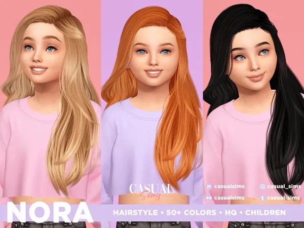 Alpha Nora Hairstyle Children - The Sims 4 Custom Content