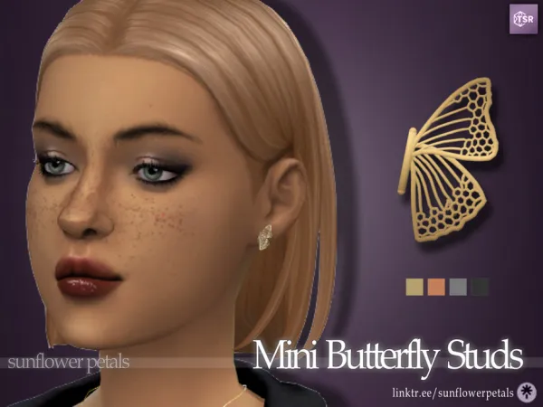 Mix Mini Butterfly Earrings - The Sims 4 Custom Content
