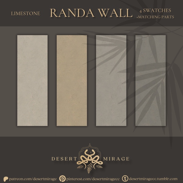Alpha 𝙳𝙴𝚂𝙴𝚁𝚃 𝙼𝙸𝚁𝙰𝙶𝙴 Randa Limestone Wall by simsfinds - The Sims 4 Custom Content