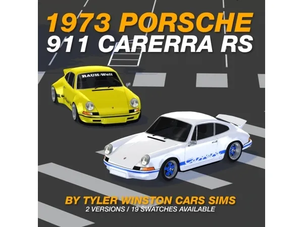 Alpha Tyler Winston Cars 1973 Porsche 911 Carrera RS - The Sims 4 Custom Content