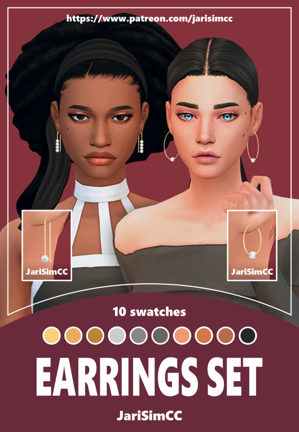 Maxis Match JariSimCC Earrings Set by simsfinds - The Sims 4 Custom Content