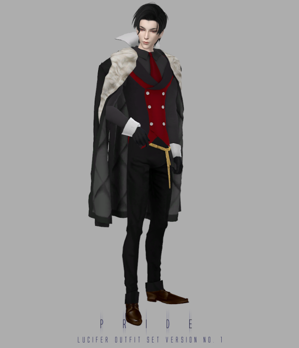 Alpha OBEY ME PRIDE OUTFIT Lucifer Outfit V1 (Casual) by simsfinds - The Sims 4 Custom Content