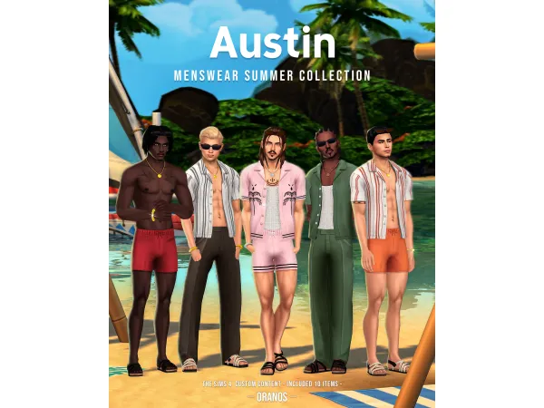 Maxis Match Austin Menswear Summer Collection by oranos - The Sims 4 Custom Content