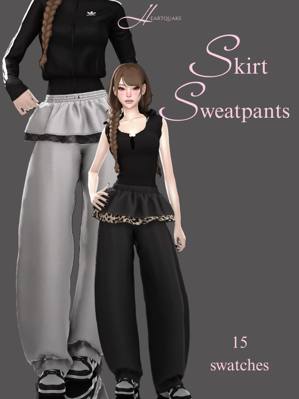 Maxis Match heartquake skirt sweatpants by simsfinds - The Sims 4 Custom Content