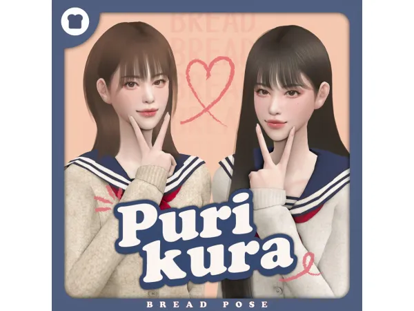 Alpha [BREAD] Purikura Pose - The Sims 4 Custom Content
