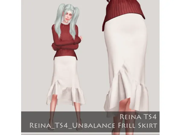 Alpha Reina Unbalance Frill Skirt - The Sims 4 Custom Content