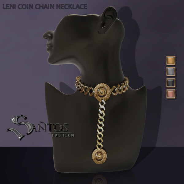 Alpha Coin Chain Necklace by simsfinds - The Sims 4 Custom Content